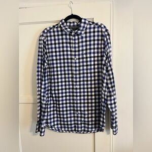 Banana Republic Blue and White Checkered Men's Shirt